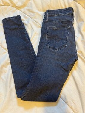 AG Adriano Goldschmied Women's Dark Blue Farrah Skinny Jeans